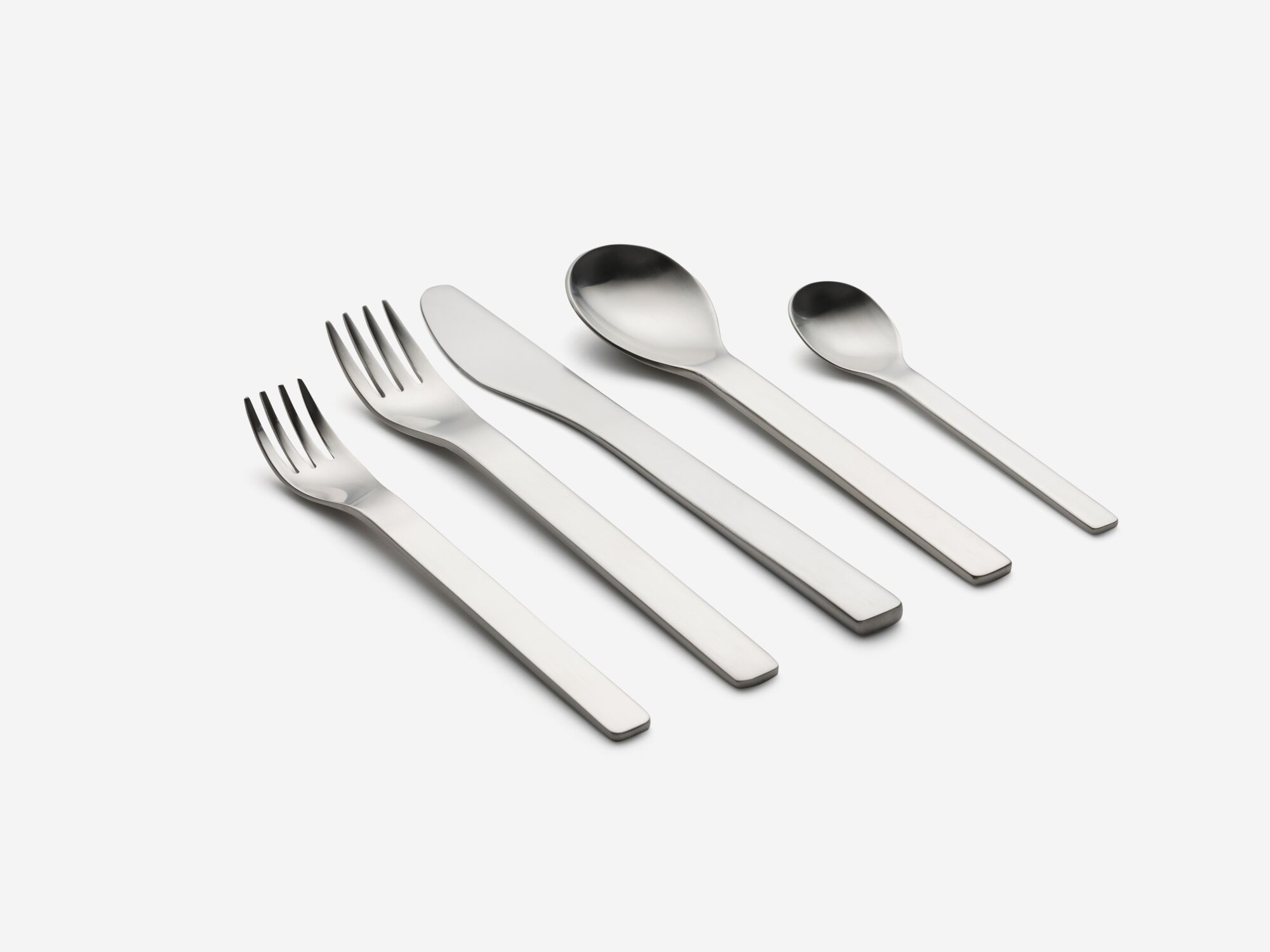 Modern flatware set top view